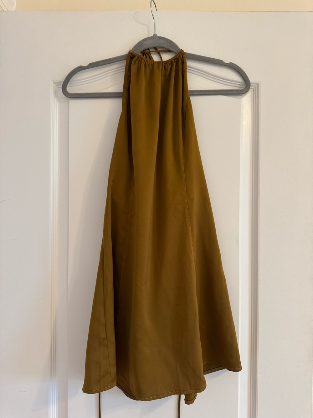 Urban Outfitters Sleeveless Halter Top in Mustard Brown